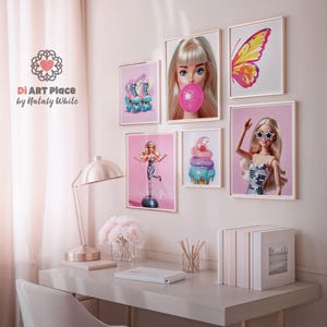Elevate your space with this trendy preppy wall art set featuring 6 chic prints.