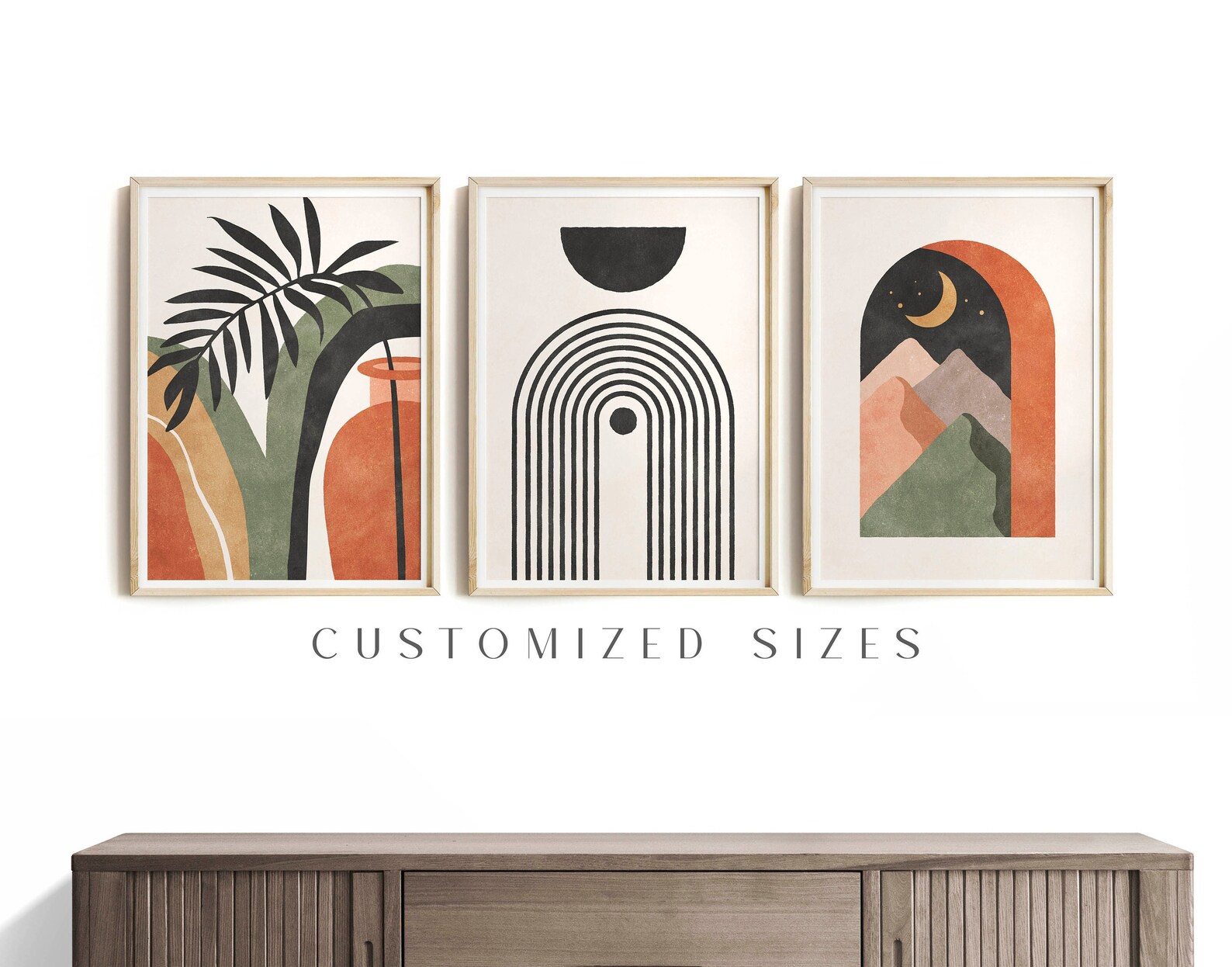 Boho Wall Art Prints Set of 3 Piece Wall Art Printable - Etsy