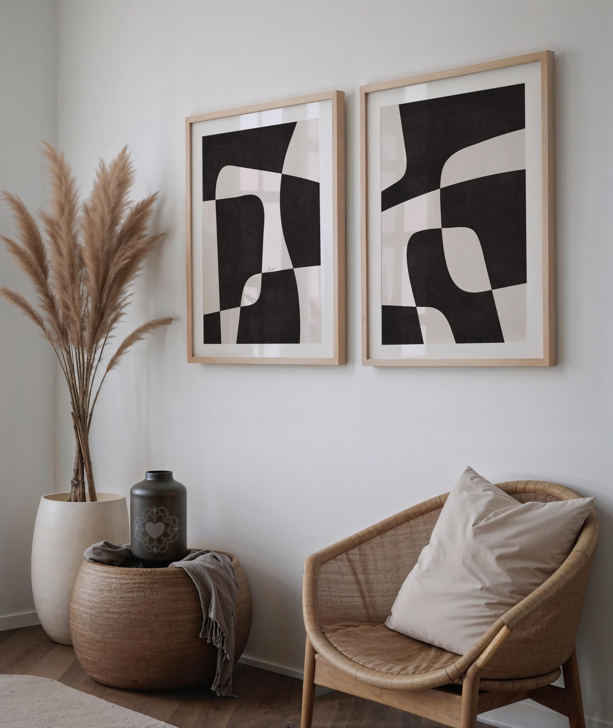 Printable Wall Art Abstract Black and White Art Prints, Abstract ...