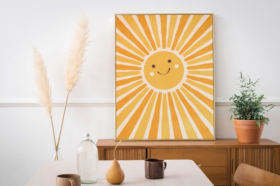 Sunshine Nursery Wall Art Download, Sunshine Wall Art Nursery Printable, Sunshine Print Downloadable, Digital Nursery Wall Art Sun Poster