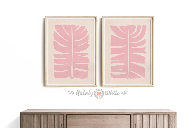 Light Pink Wall Art Prints Set of 2 Pink Preppy Wall Art Etsy