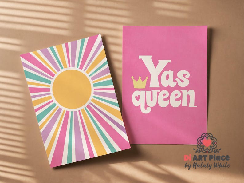 Digital art prints are a quick and easy way to decorate your interior and re-use your frames. Just download and print at any print shop or online print service.