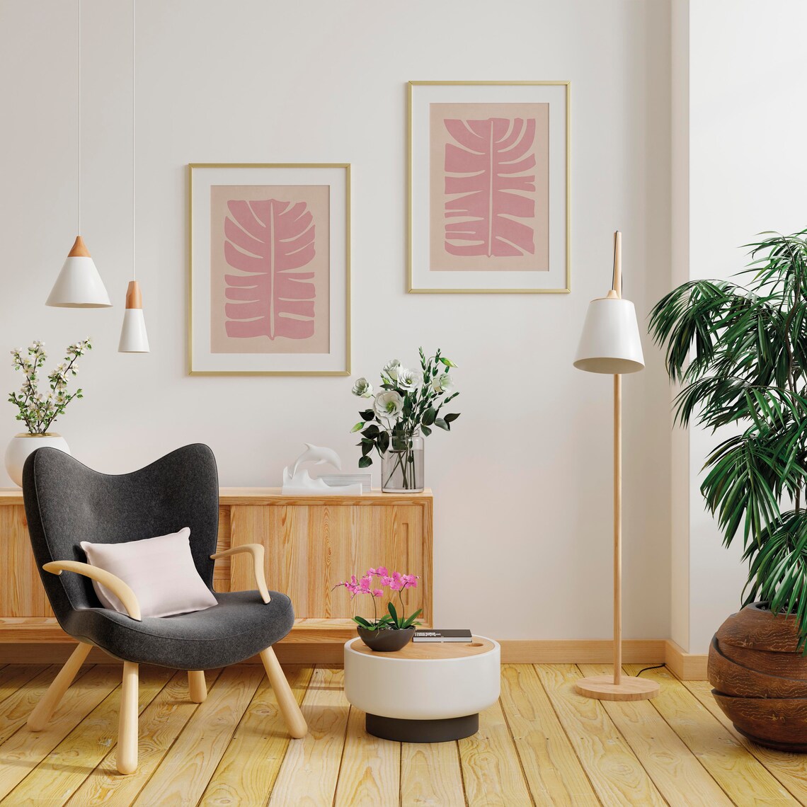 Light Pink Wall Art Prints Set of 2 Pink Preppy Wall Art Etsy