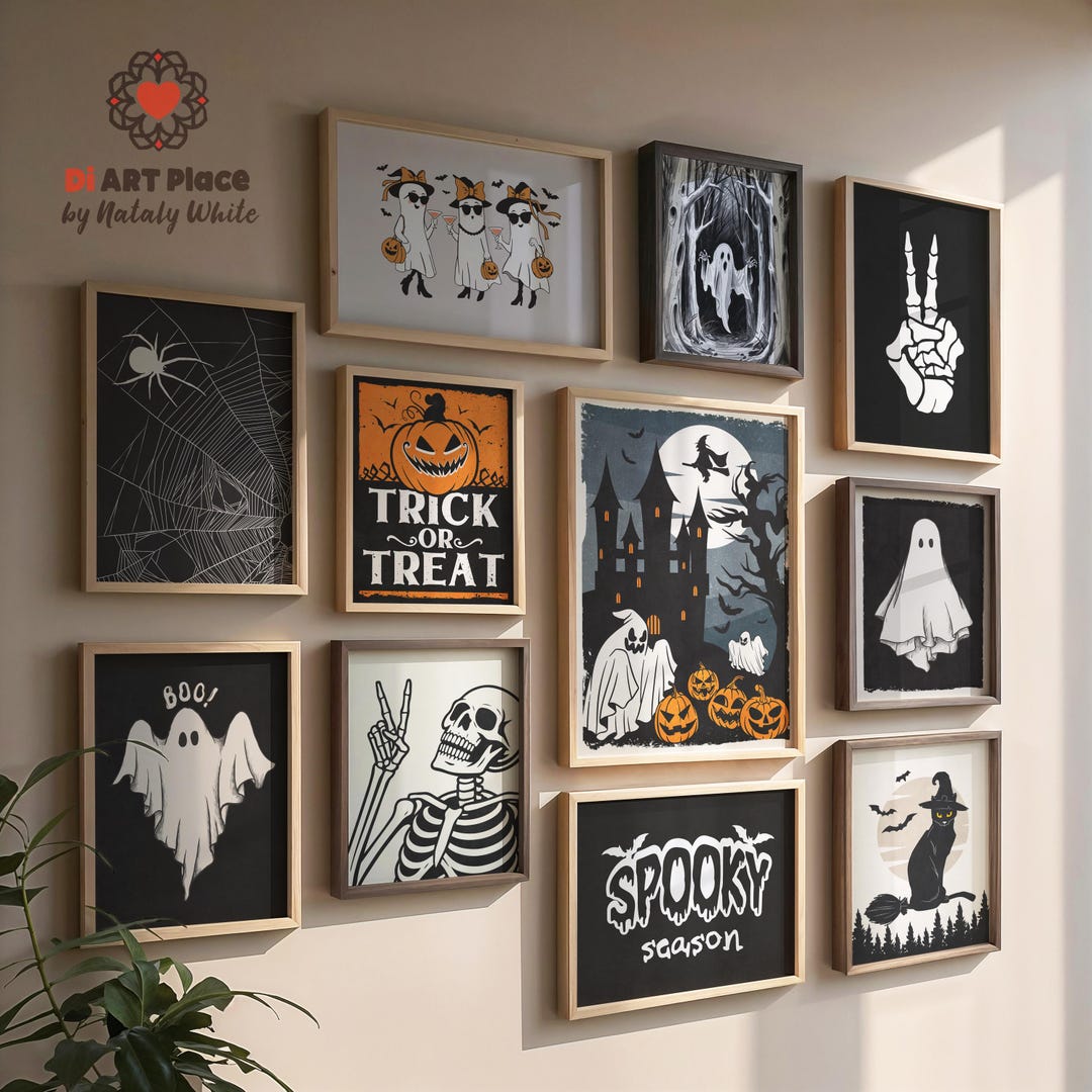 Halloween Wall Art Digital Download, Printable Halloween Art Spooky ...