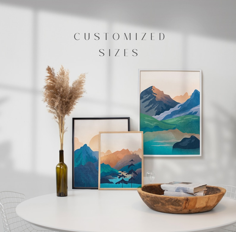 Rich blues and soft bronzes tones will go perfectly with most modern interiors.