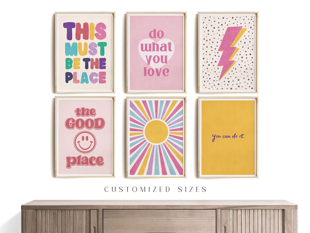 Wall Art for Bedroom Printables, Preppy Aesthetic College Dorm Wall