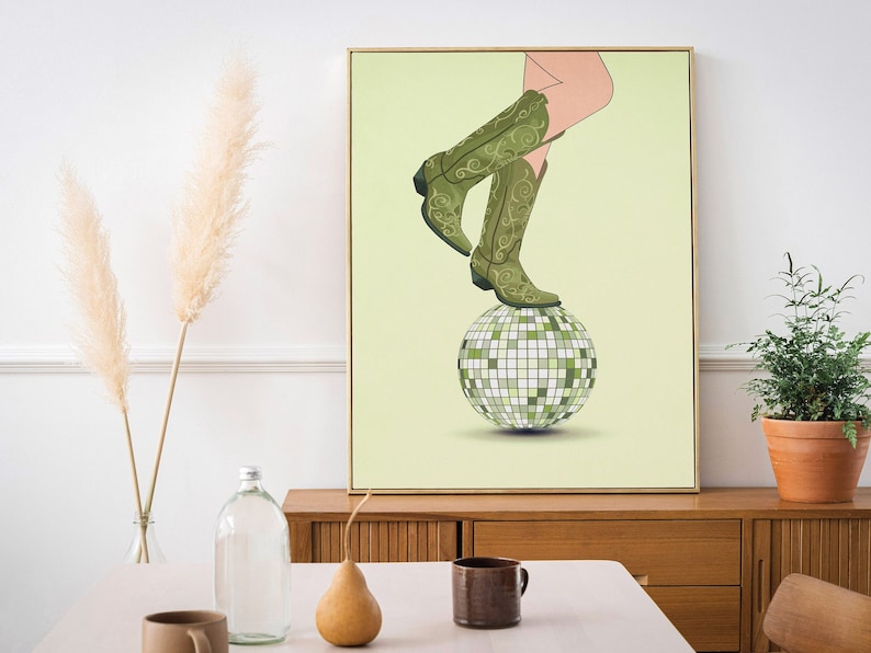 Disco party print is modern printable wall decor for the bedroom, teen room, dorm room, bathroom etc.