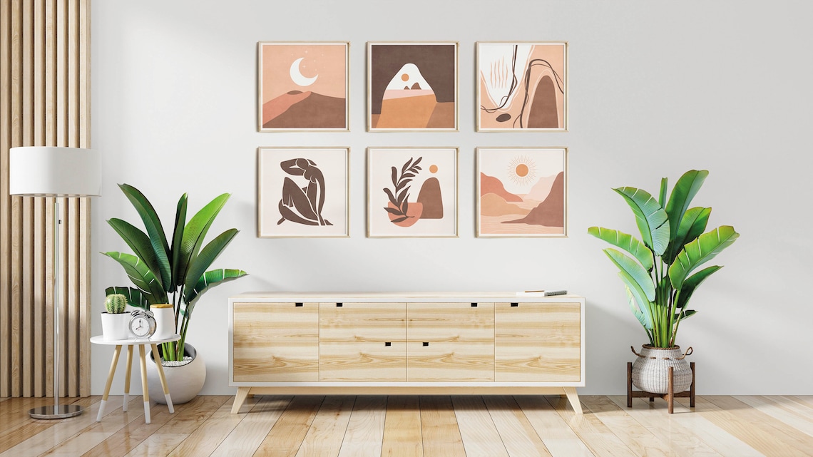 Living Room Wall Decor Modern Printable Gallery Wall Art Set - Etsy