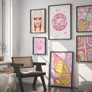 Aesthetic colorful posters is modern printable wall decor for the bedroom, teen room, girl room, dorm etc.
