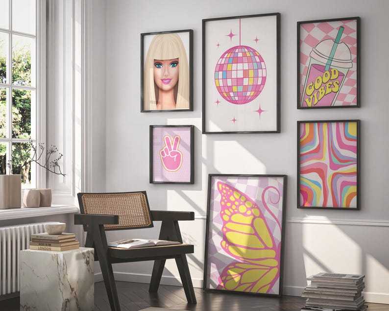 Aesthetic colorful posters is modern printable wall decor for the bedroom, teen room, girl room, dorm etc.
