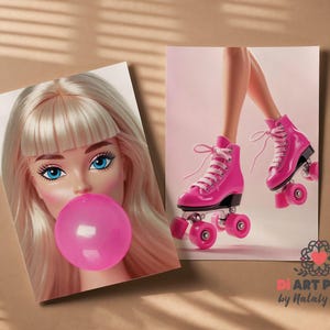 Fashion doll art is modern printable room decor for the bedroom, teen room, dorm room etc.