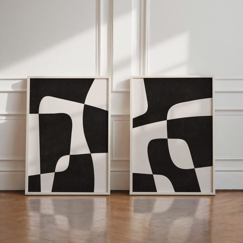 Printable Wall Art Abstract Black and White Art Prints, Abstract ...