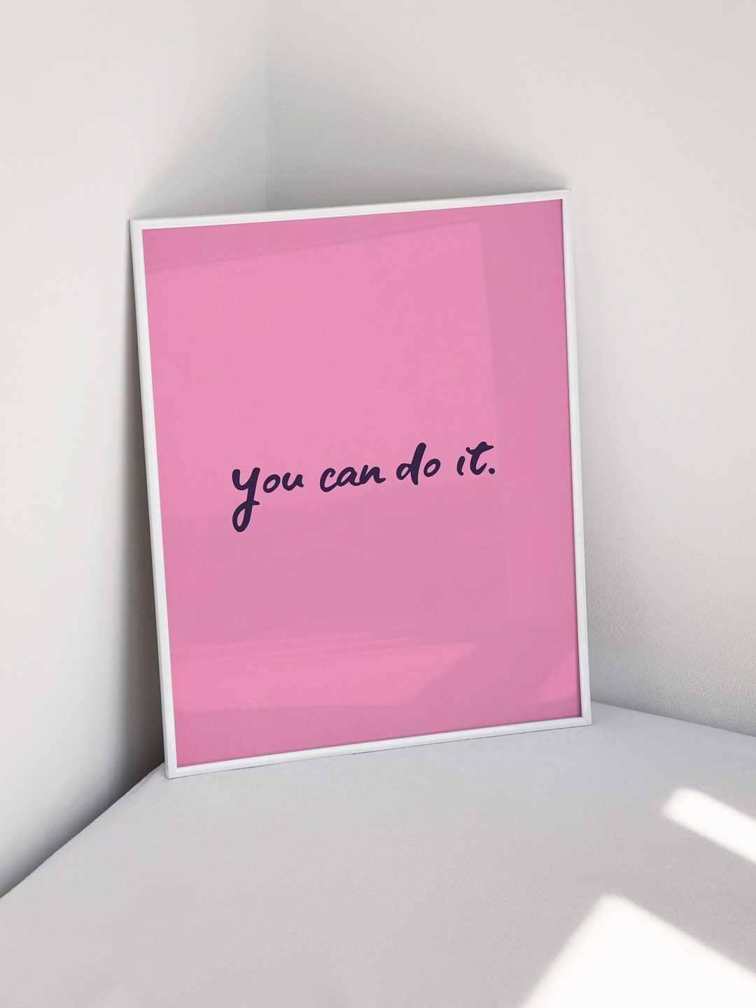 Pink Preppy Wall Art Motivational Quotes Poster, Quote Wall Art ...