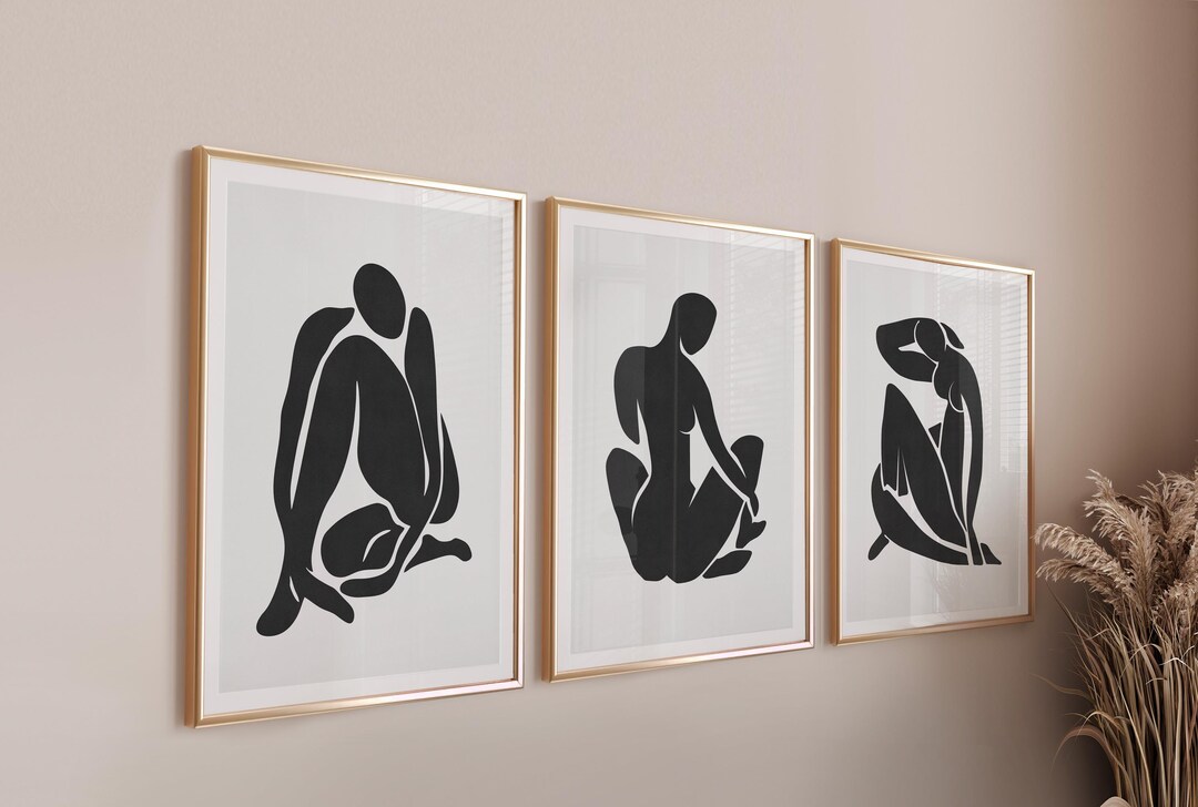Modern Black and White Wall Art Print Set of 3 Minimalist Decor ...