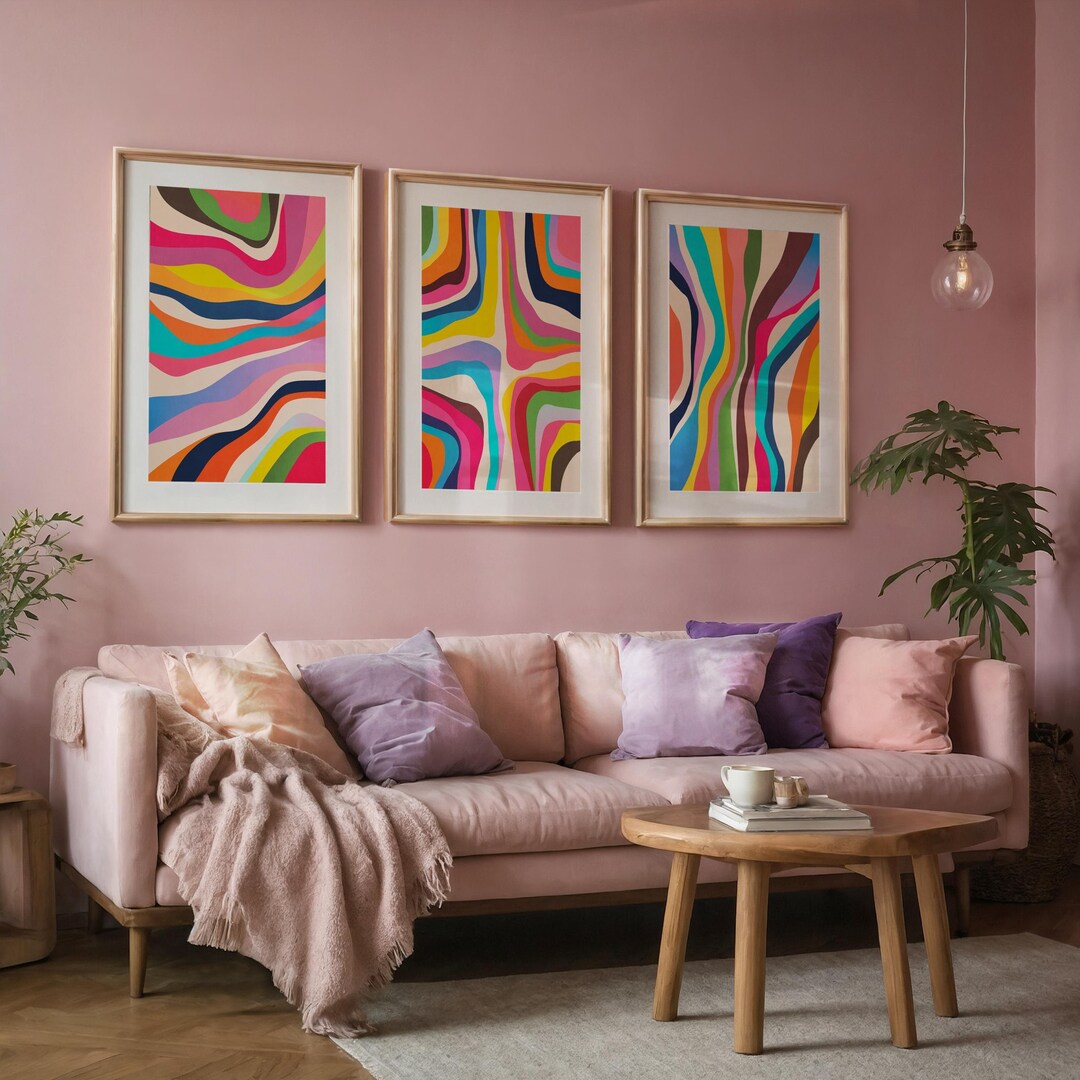 Abstract Wall Art Prints Geometric Wall Art, 3 Piece Wall Art Colorful ...