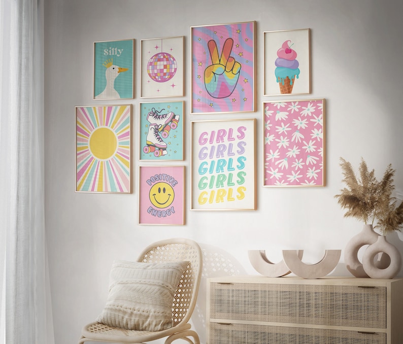 Pink and colorful tones will go perfectly with most modern interiors.