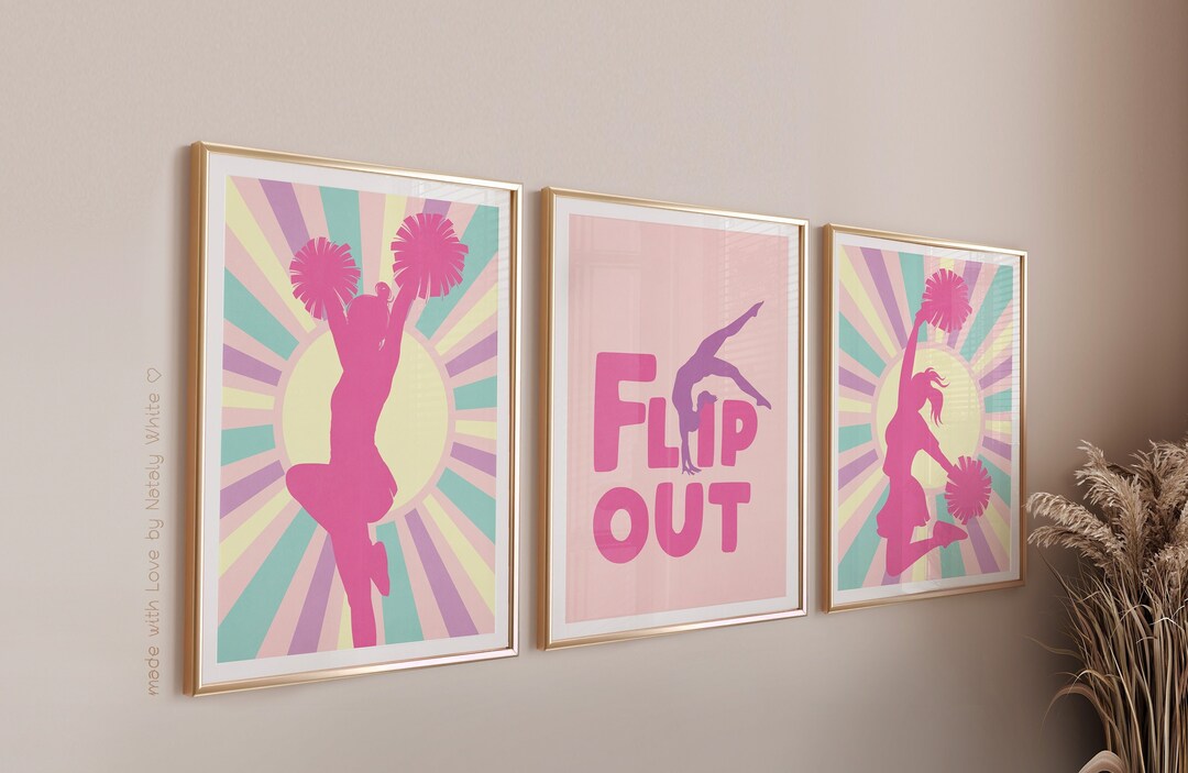 Set of 3 Prints Motivational Girls Room Decor, Positive Cheerleader ...