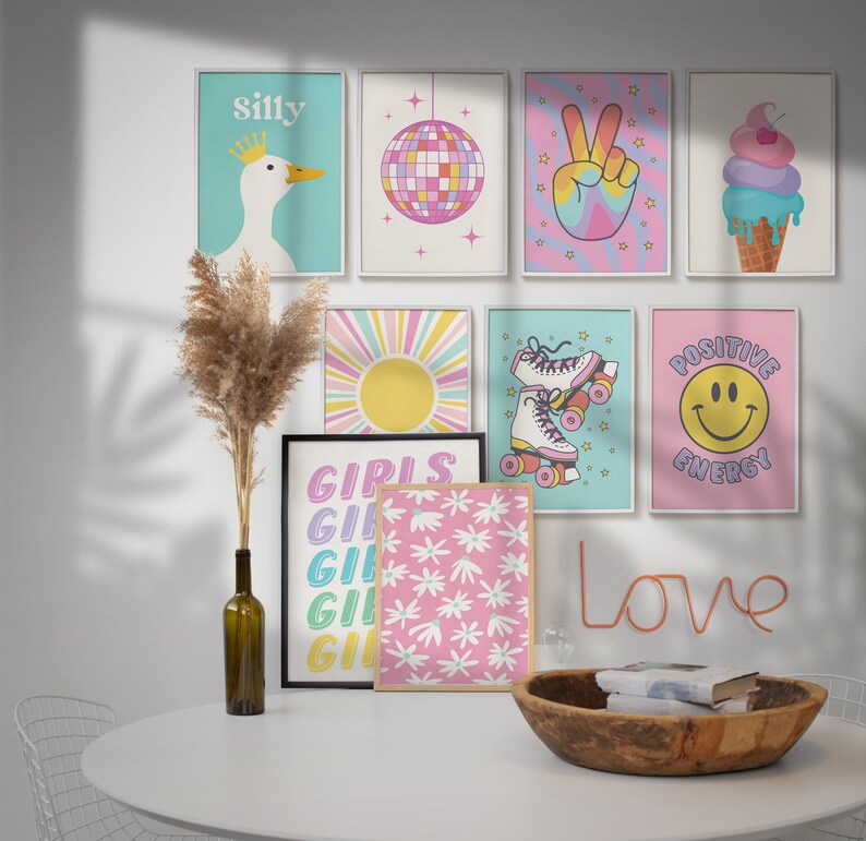 Funky art  is printable wall decor for the dorm room, teen room, bedroom etc.