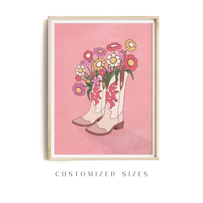 Preppy aesthetic wall art retro print of high quality in different ratios (custom sizes or colors on request).