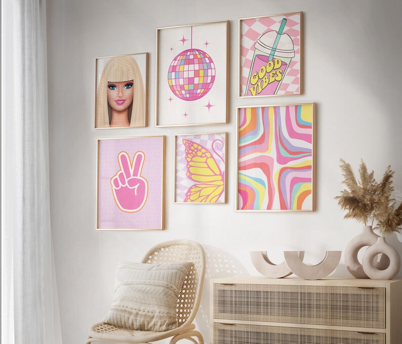Set of 6 Teenage Girl Posters of high quality abstract prints in different ratios (custom sizes or colors on request).