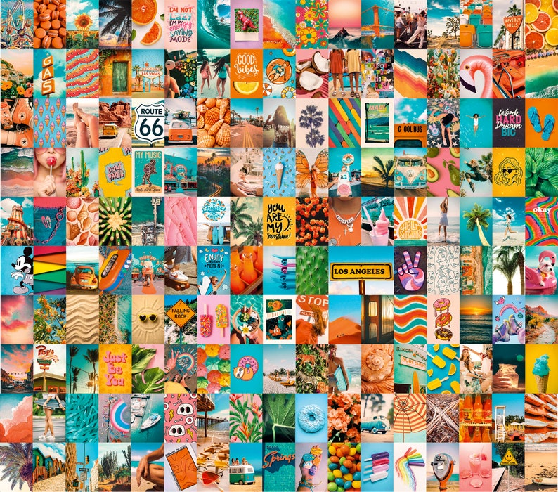 Vibe Collage Examples Summer Vibe Wall Collage Kit Digital, Vision Board Kit Aesthetic ...