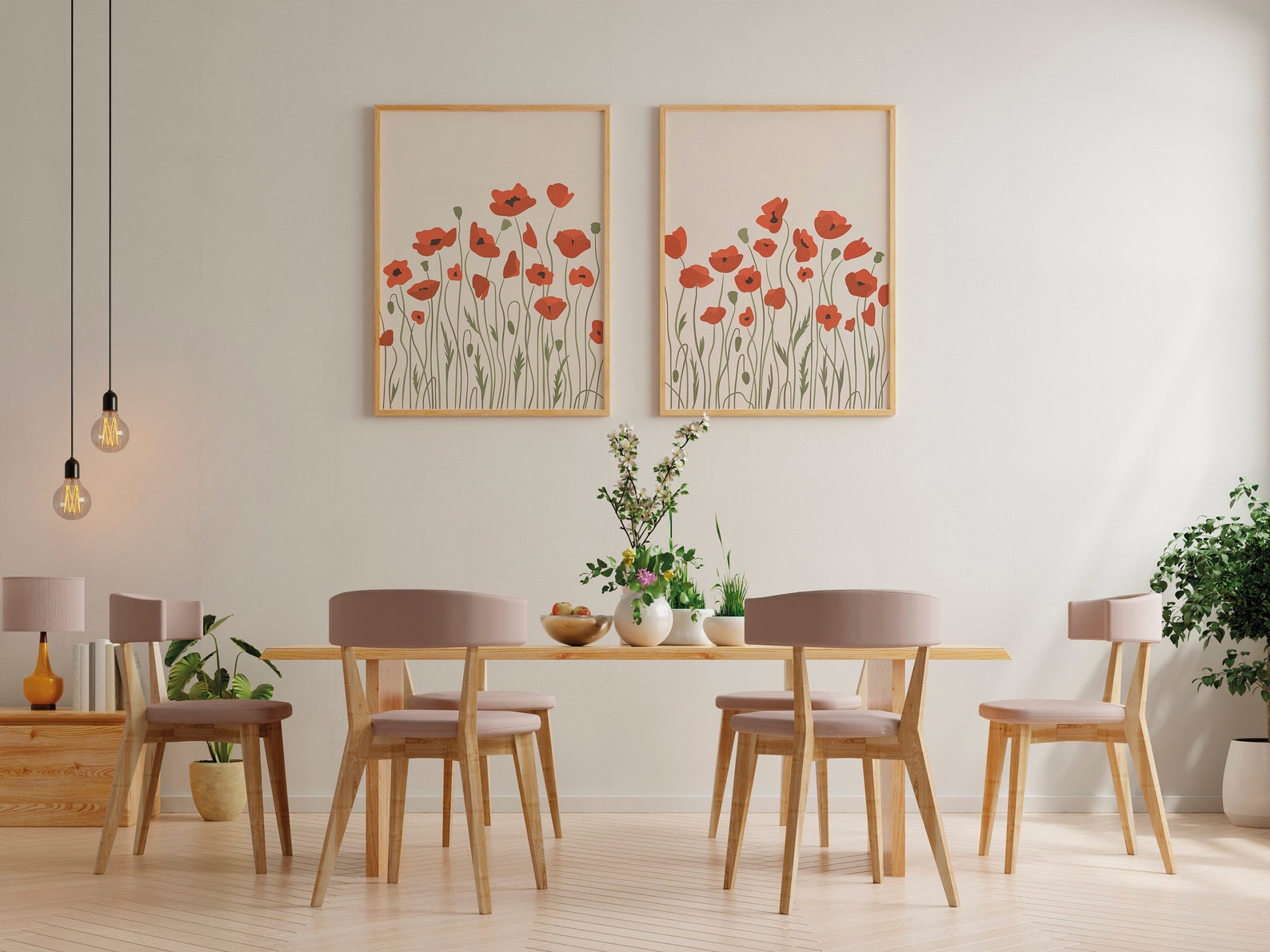 Living Room Wall Art Prints Set of 2, Botanical Print Set of 2 Living ...