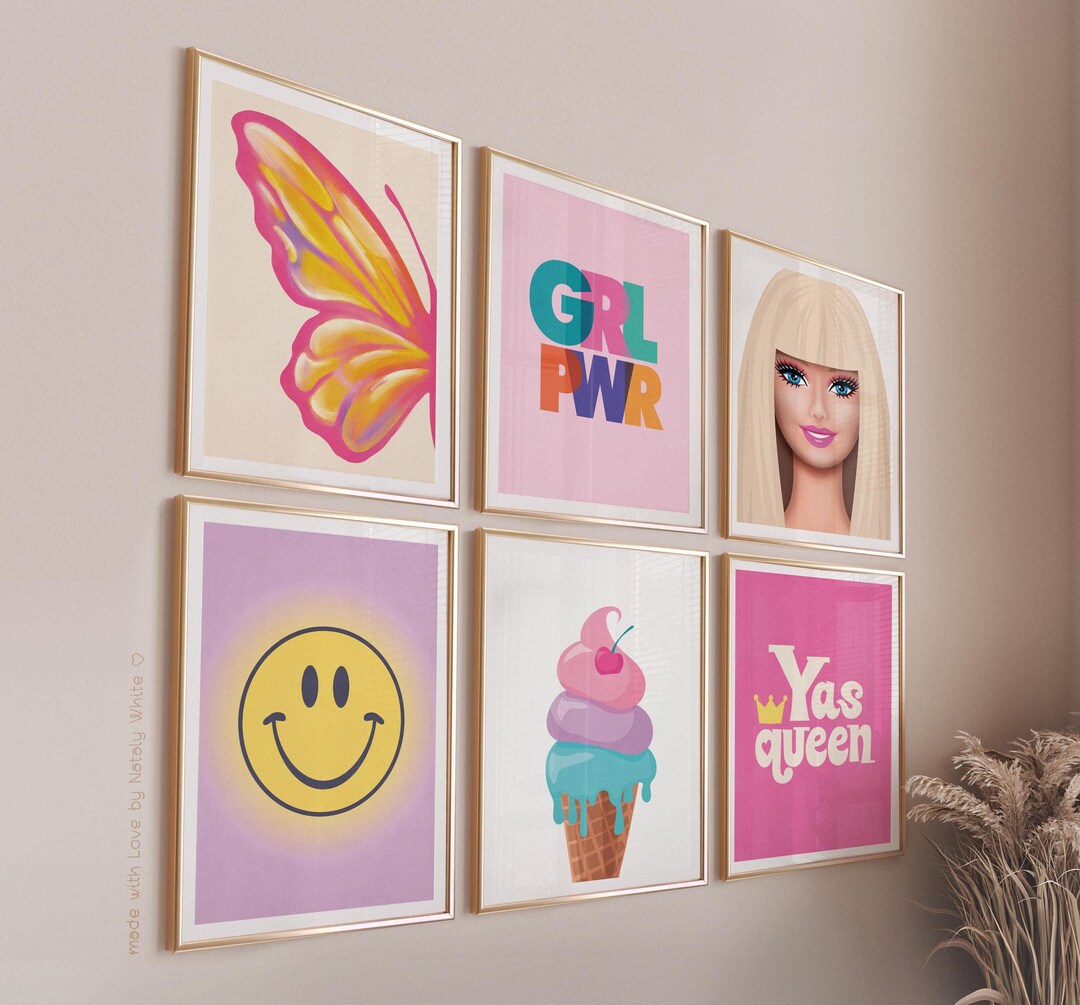 Pink Room Decor Prints: Girly Wall Art Poster Set (digital Download) - Etsy