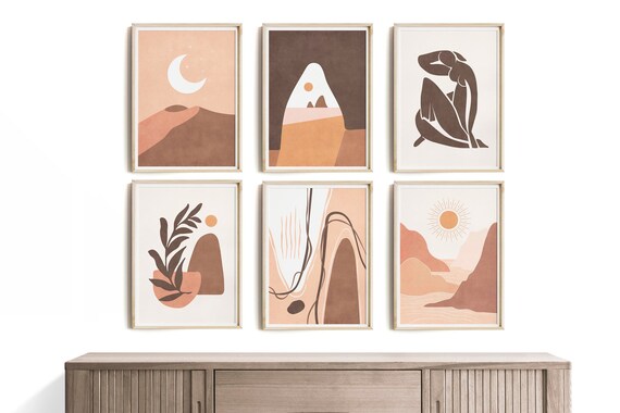 Living Room Wall Decor Modern Printable Gallery Wall Art Set - Etsy