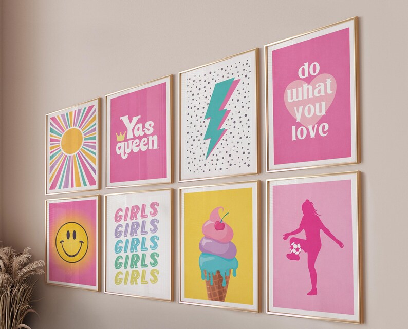 Preppy prints is modern printable wall decor for the dorm room, bedroom, teen room, bathroom, girl’s room, etc.
