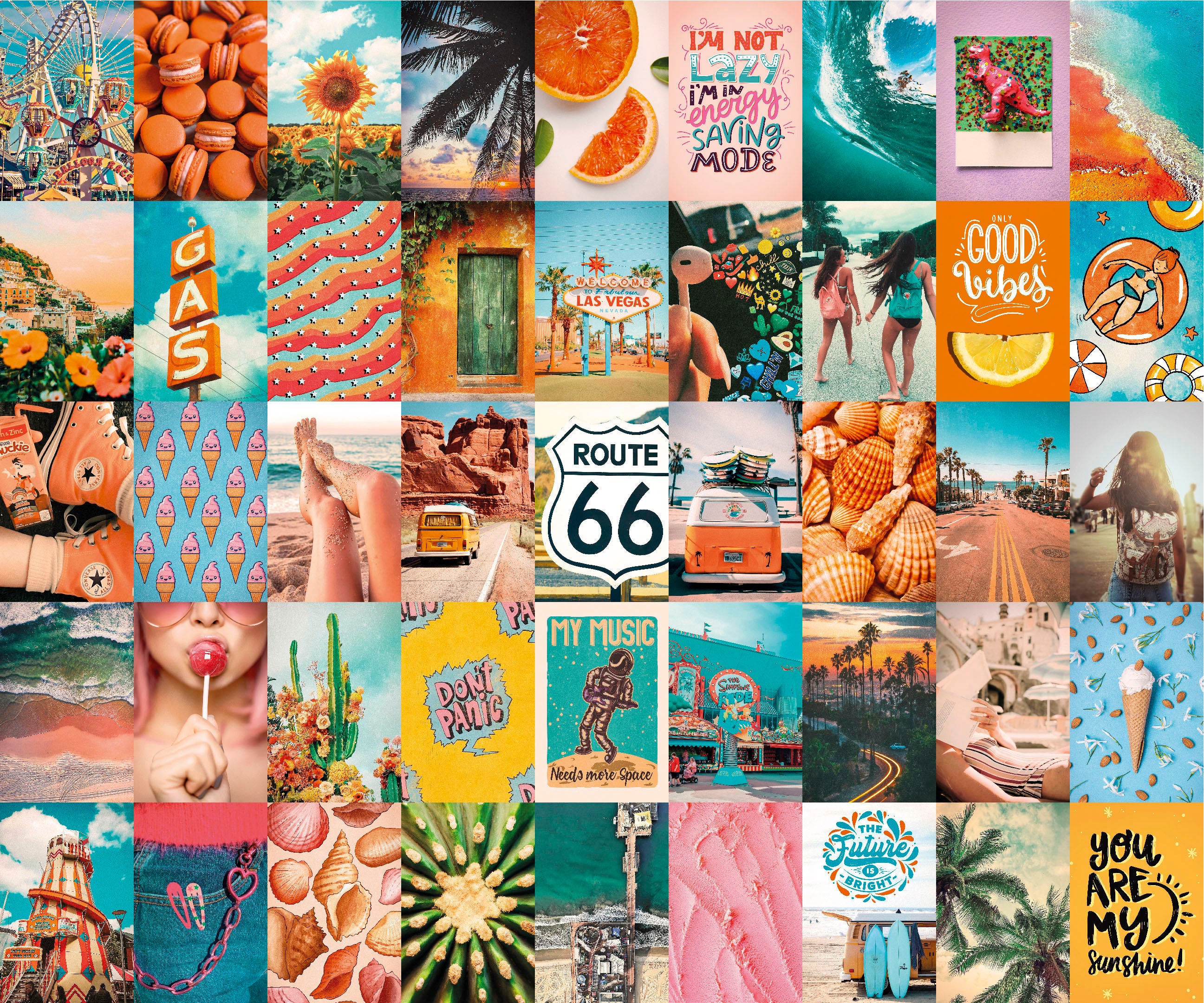 Vibe Collage Examples Summer Vibe Wall Collage Kit Digital, Vision Board Kit Aesthetic ...