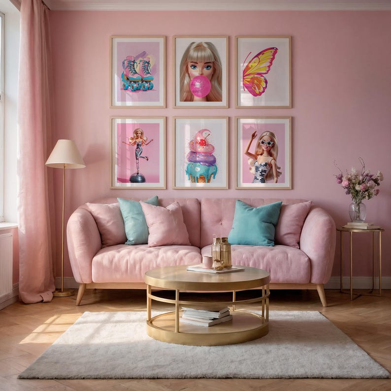 Fashion dolls art is modern printable wall decor for the dorm room, teen room, bedroom, girl room, bathroom etc.