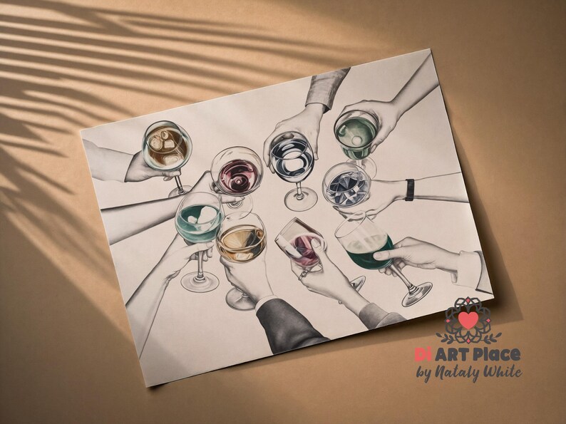 Kitchen art poster is modern printable wall decor for bar, dining room, kitchen, etc.
