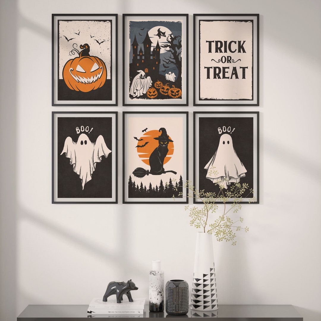 Halloween Decoration Printables Digital Set of 6 Halloween Art Party Halloween Decoration Printables Digital Set of 6 Halloween Art Party