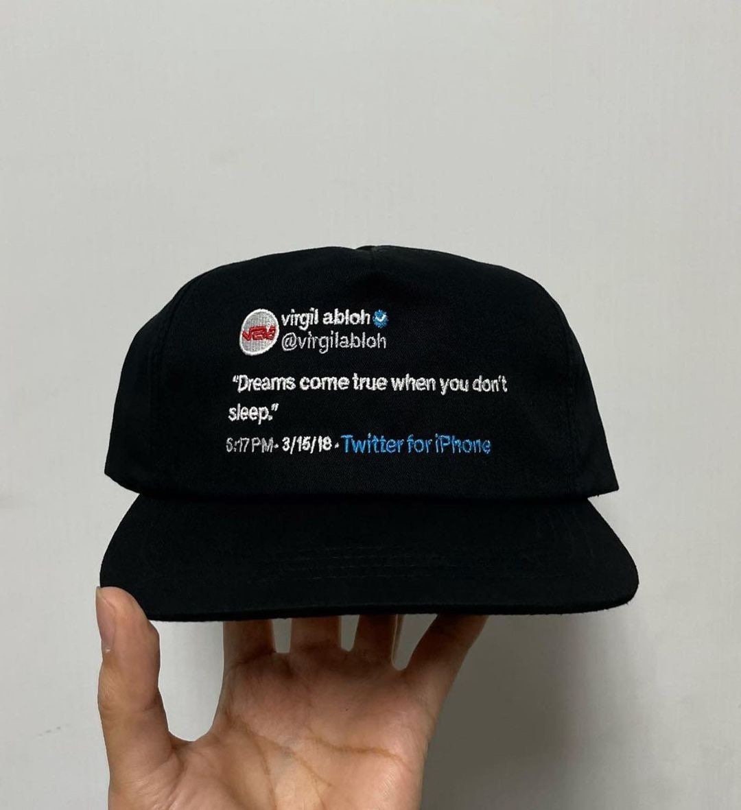 Virgil Abloh Dreams Come True Tweet SnapBack Cap Off White Hat