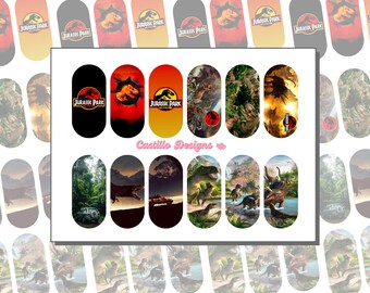 Jurassic Park Nail Decals - Nail Art - Waterslide Decals