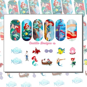 Disney Princess - Ariel - Nail Art - Waterslide Decals - Nail Stickers