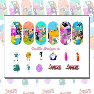 Adventure Time - Nail Art - Waterslide Decals - Nail Stickers