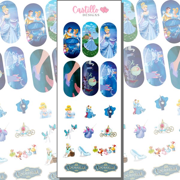 Cinderella Nail Art Etsy