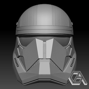 May include: A grey 3D model of a helmet with a ribbed design. The helmet has a visor and a chin guard.
