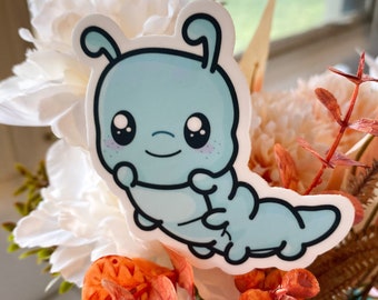 Kawaii Caterpillar Sticker: Weatherproof Vinyl Decal for Laptop, Journal