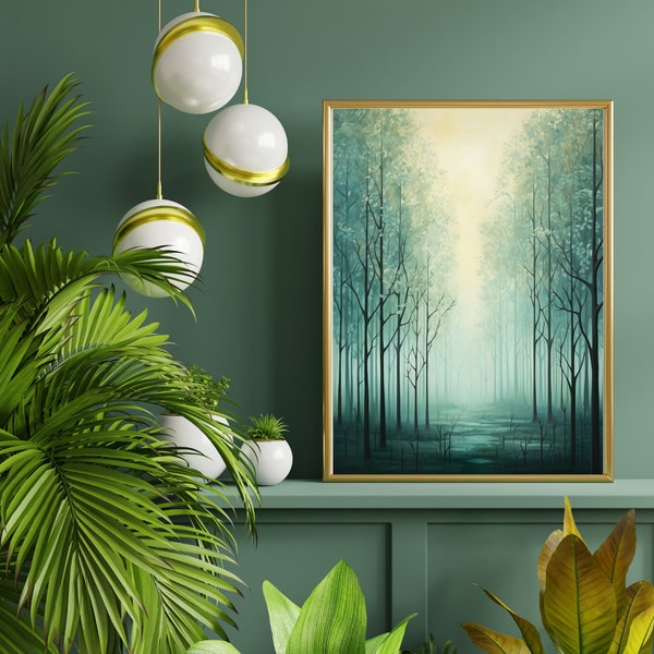 Stunning Greenery Wall Art | Instant Download | Etsy Digital Foliage Print | Refreshing Decor