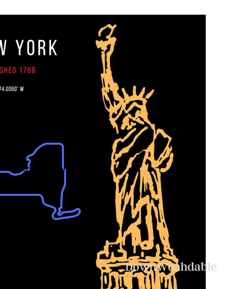New York City Skyline Printable Art Modern NYC Digital Print, Instant ...