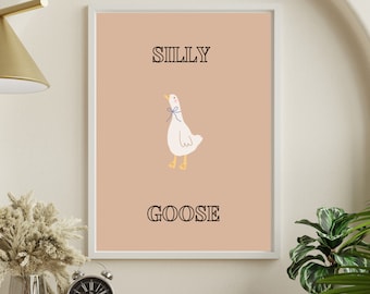Silly Goose イラスト アートプリント (デジタルダウンロード)