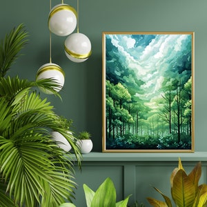 Digital Nature Art Print | Sage Green | Greenery | Foliage | Instant Download | Wall Art | Plants | Art Prints | Decor