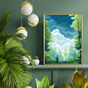 Bring the serenity of Greenery and Foliage to your space with this Digital Nature Art Print - Instant Download