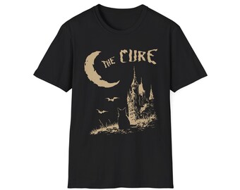 The Cure Cat T-shirt/Moon Cat 90s/Rock/cat lover gift T-Shirt/Alt/Band Tee Shirt/Music Lover Gift/The Cure Fans/Unisex Graphic Tee shirt/Alt