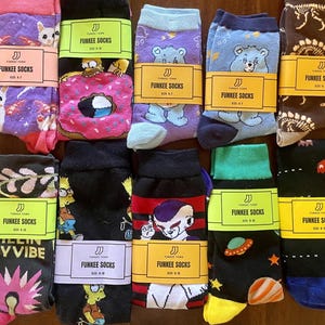 Socks/90s/Angel Cat/Homer Donut/Grumpy CareBear/Dinosaur/Donkey Kong/Daisy/"Killin My Vibe"/Frieza/Solar system/Pac Man/Sonic/ Bart Simpson