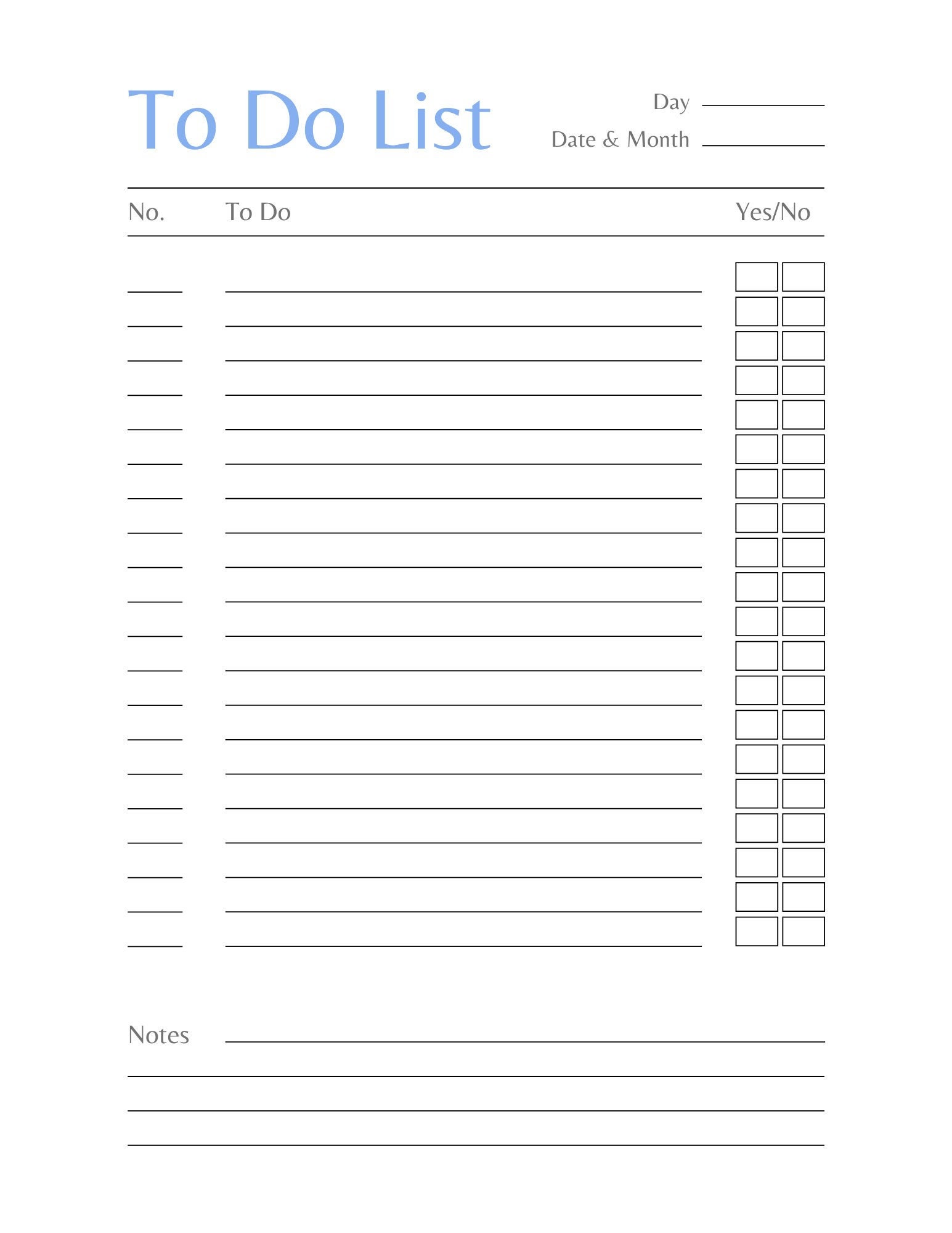Simple Everyday Use to Do List Downloadable File Etsy