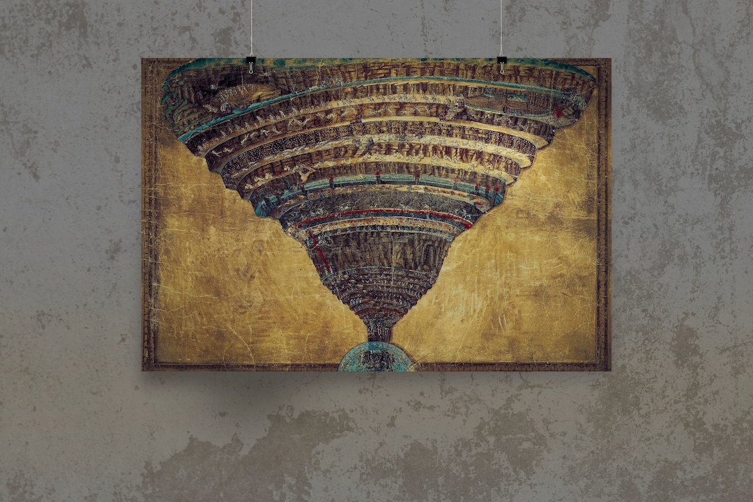 Sandro Botticelli Die Karte der Hölle Dante Die Göttliche Etsy.de