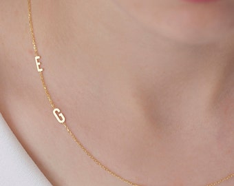 14k Gold Initial Necklace, Personalized Jewelry, Personalized Necklace, Letter Necklace, Personalized Gift, Christmas Gift, Birthday Gift